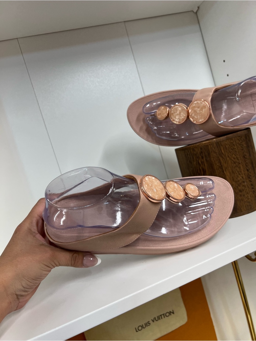 FITFLOP Wedge Thong Sandals in Blush Pink new size 7 - Picture 4 of 7